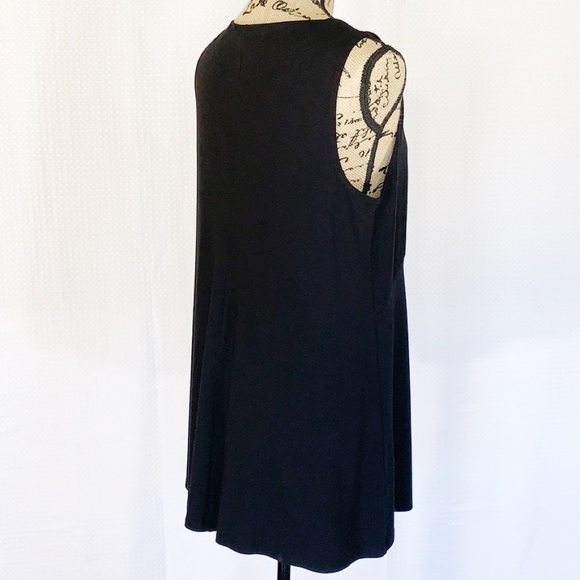 Eileen Fisher Twist Front Black Sleeveless Tunic - Picture 3 of 6